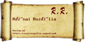 Rónai Rozália névjegykártya