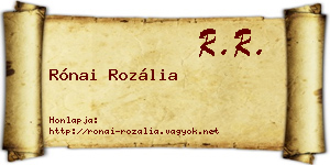 Rónai Rozália névjegykártya