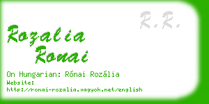 rozalia ronai business card